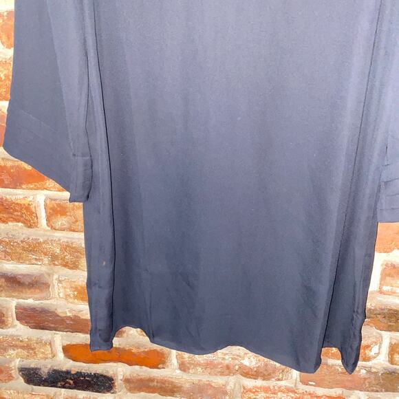 Hinge Black Long Sleeve Mini V-Neck Shift Dress Women's Size Small - Picture 3 of 6